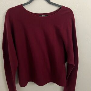 Uniqlo Deep Red Knit Top